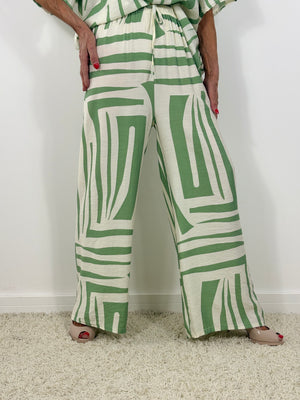 Catherine suit in sage and cream