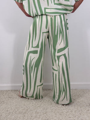 Catherine suit in sage and cream