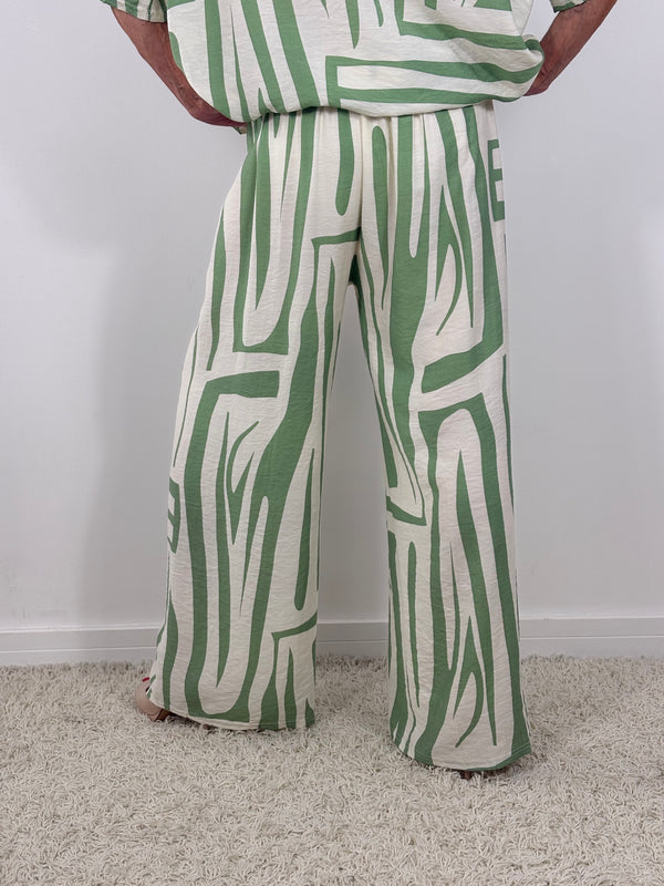 Catherine suit in sage and cream