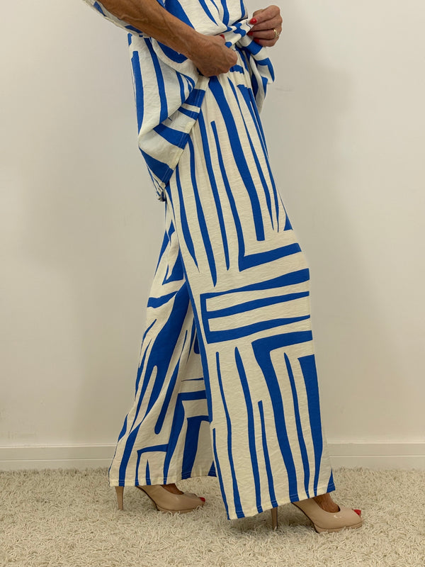 Catherine suit in royal blue and cream