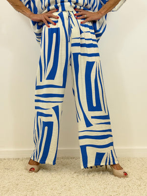 Catherine suit in royal blue and cream