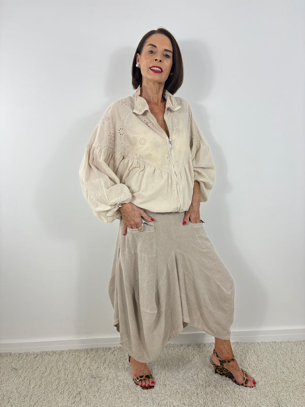 mccoy embroidery anglais jacket in beige