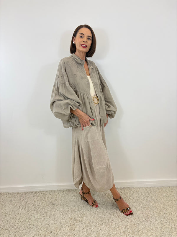 mccoy embroidery anglais jacket in mocha