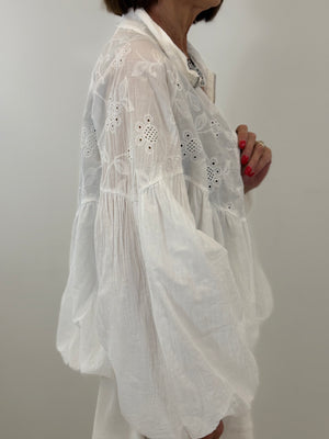 mccoy embroidery anglais jacket in white