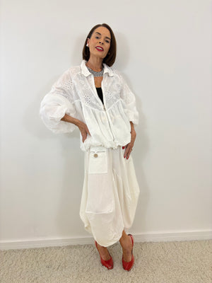 mccoy embroidery anglais jacket in white