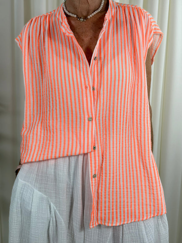 Jade stripe shirt in orange