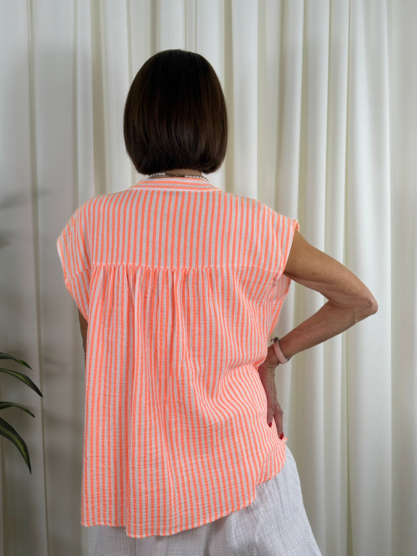 Jade stripe shirt in orange