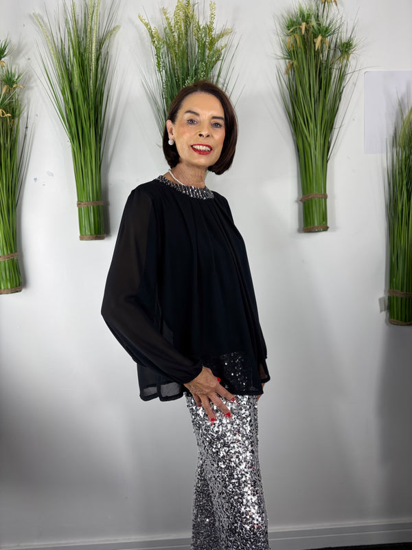 Abel diamante top in black