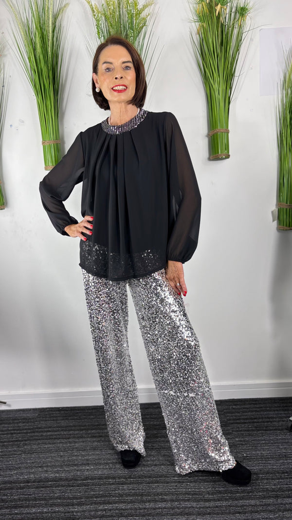 Abel diamante top in black