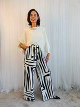 Tara Cross Knitwear Top in Beige