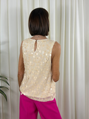 Lysa embellished top in oyster