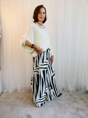 Ruby Palazzo Trouser black/cream