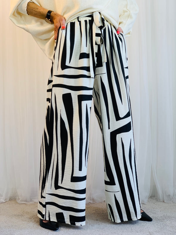 Ruby Palazzo Trouser black/cream