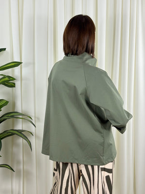 Oporto quirky asymetric jacket in sage