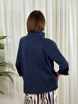 Oporto quirky asymetric jacket in navy