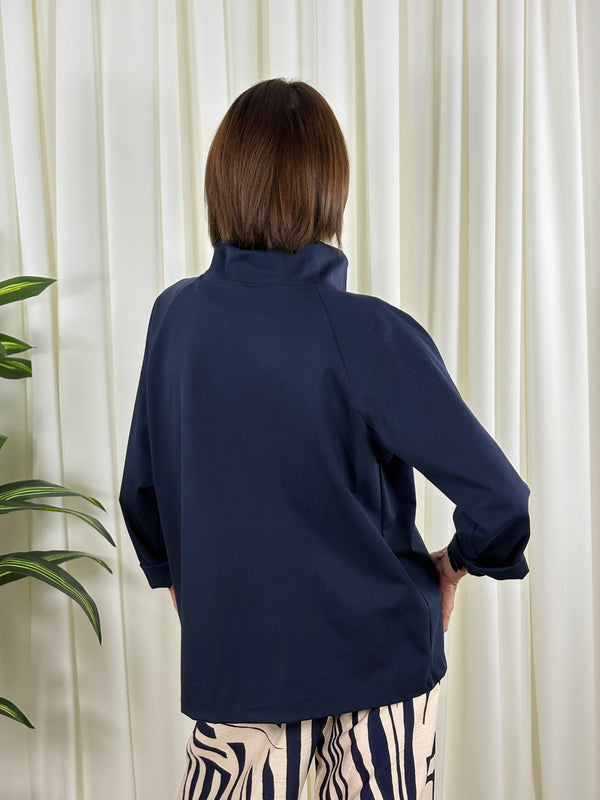 Oporto quirky asymetric jacket in navy
