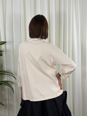 Oporto quirky asymetric jacket in beige
