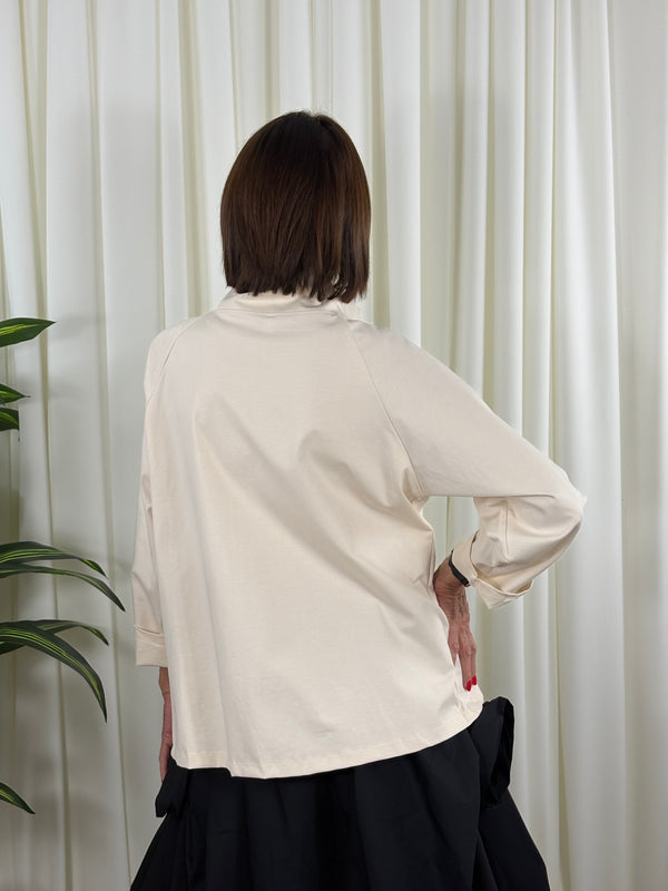 Oporto quirky asymetric jacket in beige
