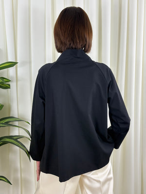 Oporto quirky asymetric jacket in black