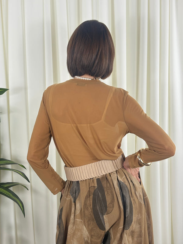 Jona Mesh top in tan