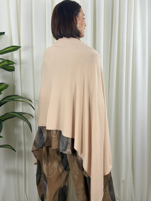 Jona layering poncho in beige - Bond Street Store