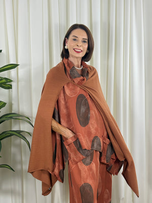 Jona layering poncho in tan - Bond Street Store