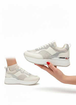 Marlo trainers in white and silver - Bond Street Store
