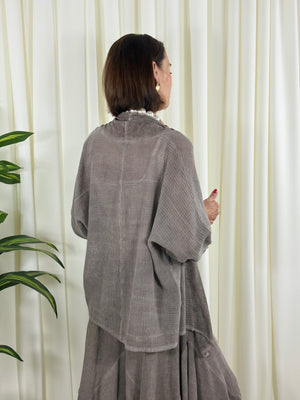 Marlo waterfall top in dark mocha