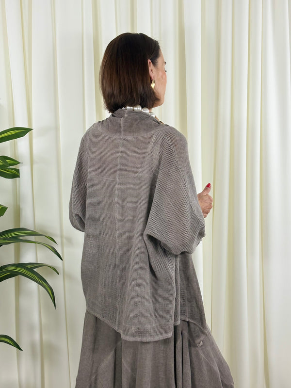 Marlo waterfall top in dark mocha