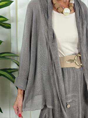 Marlo waterfall top in dark mocha