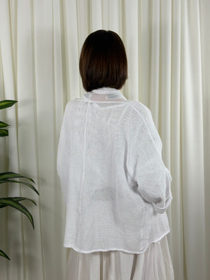 Marlo waterfall top in white