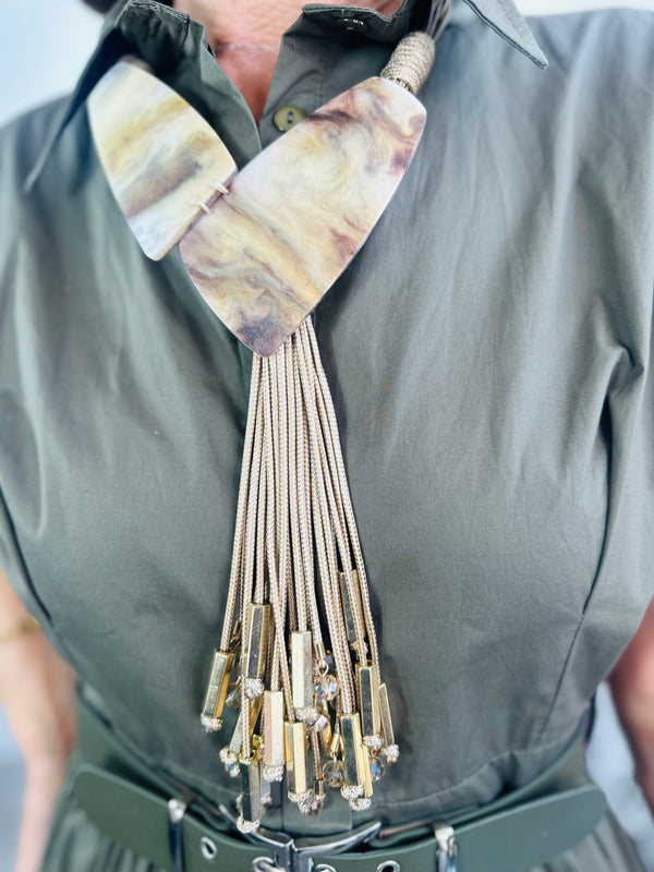 Luxury Marble Tassle Necklace