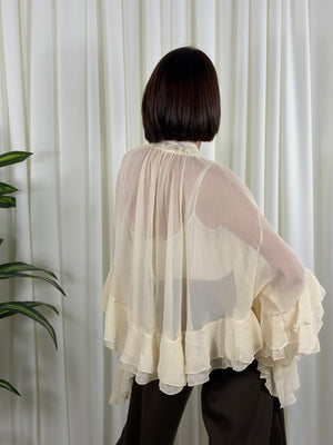 Zena Waterfall top in beige