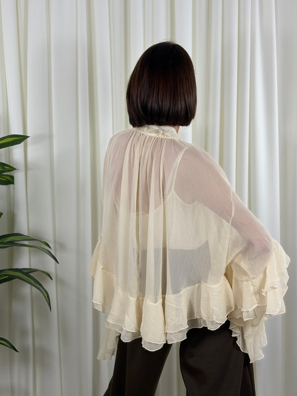 Zena Waterfall top in beige