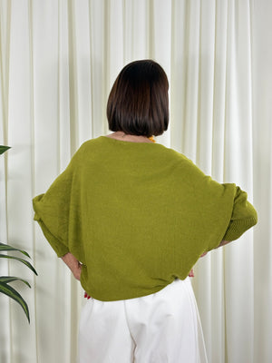 Enzo crossover knitwear in pistachio