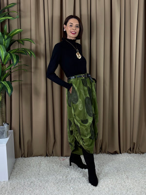 Francisca roll neck top in black
