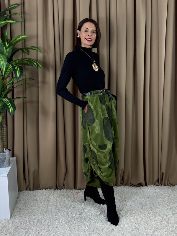 Francisca roll neck top in black