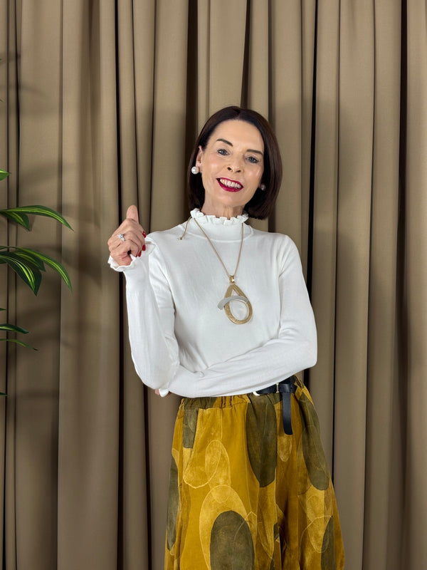 Francisca roll neck top in cream