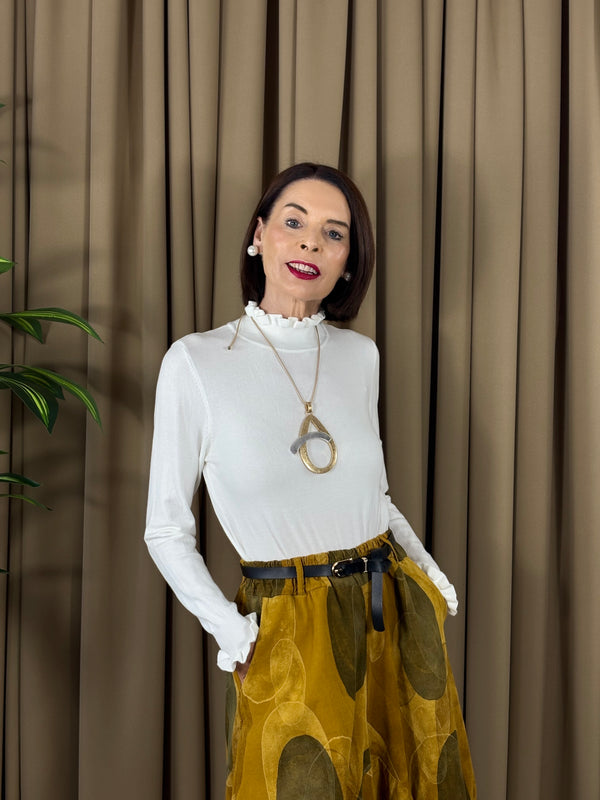 Francisca roll neck top in cream