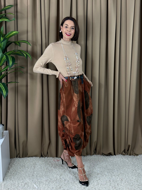 Francisca roll neck top in beige