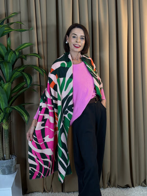 ibiza scarf in pink and multi