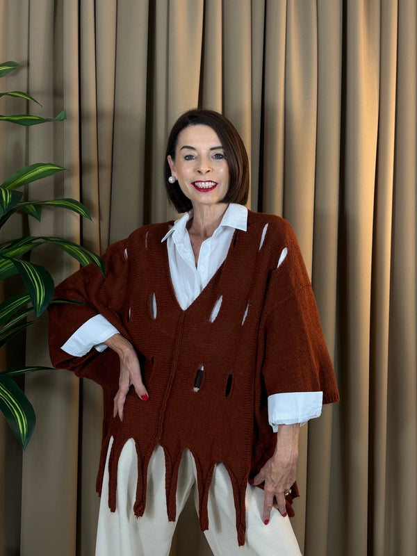 audrey holy moly knitwear in rust