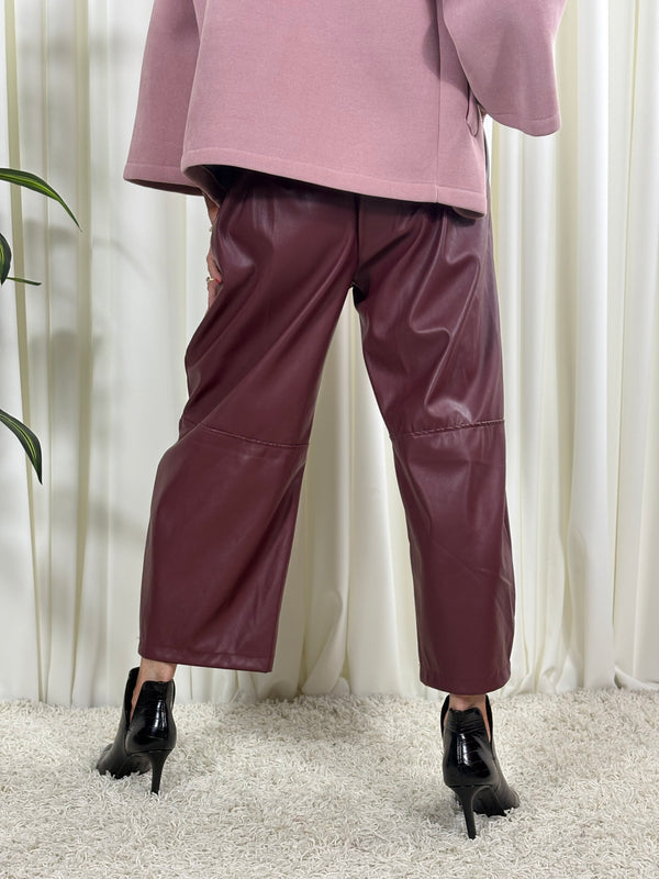 Dolly PU trousers in mulberry - PRE ORDER ARRIVAL DATE 3RD SEPTEMBER