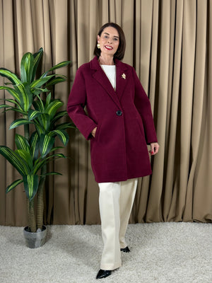 Dolly Three quarter jacket in mulberry