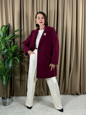 Dolly Three quarter jacket in mulberry