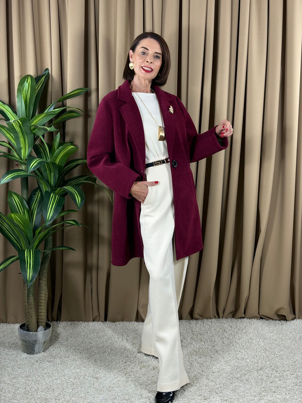 Dolly Three quarter jacket in mulberry