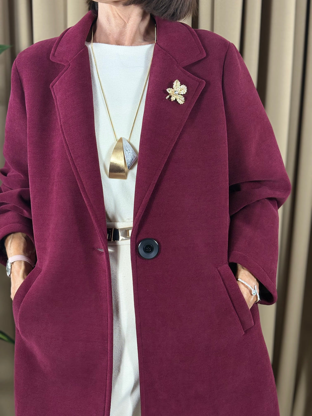 Dolly Three quarter jacket in mulberry