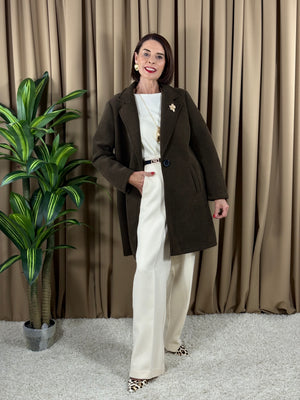 Dolly Three quarter jacket in chocolate