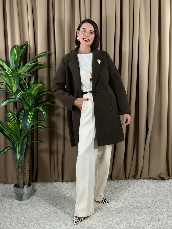Dolly Three quarter jacket in chocolate