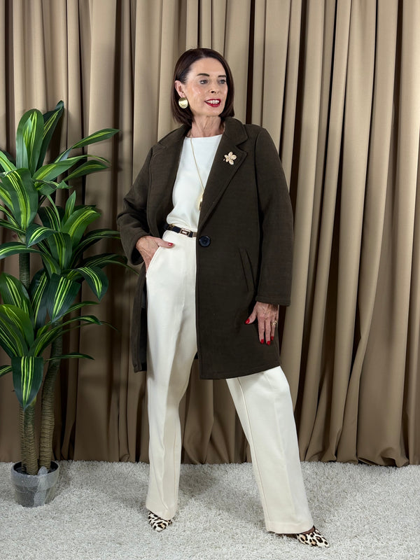Dolly Three quarter jacket in chocolate
